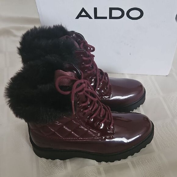 Aldo Women's Burgundy Quilted Boots - Picture 13 of 16
